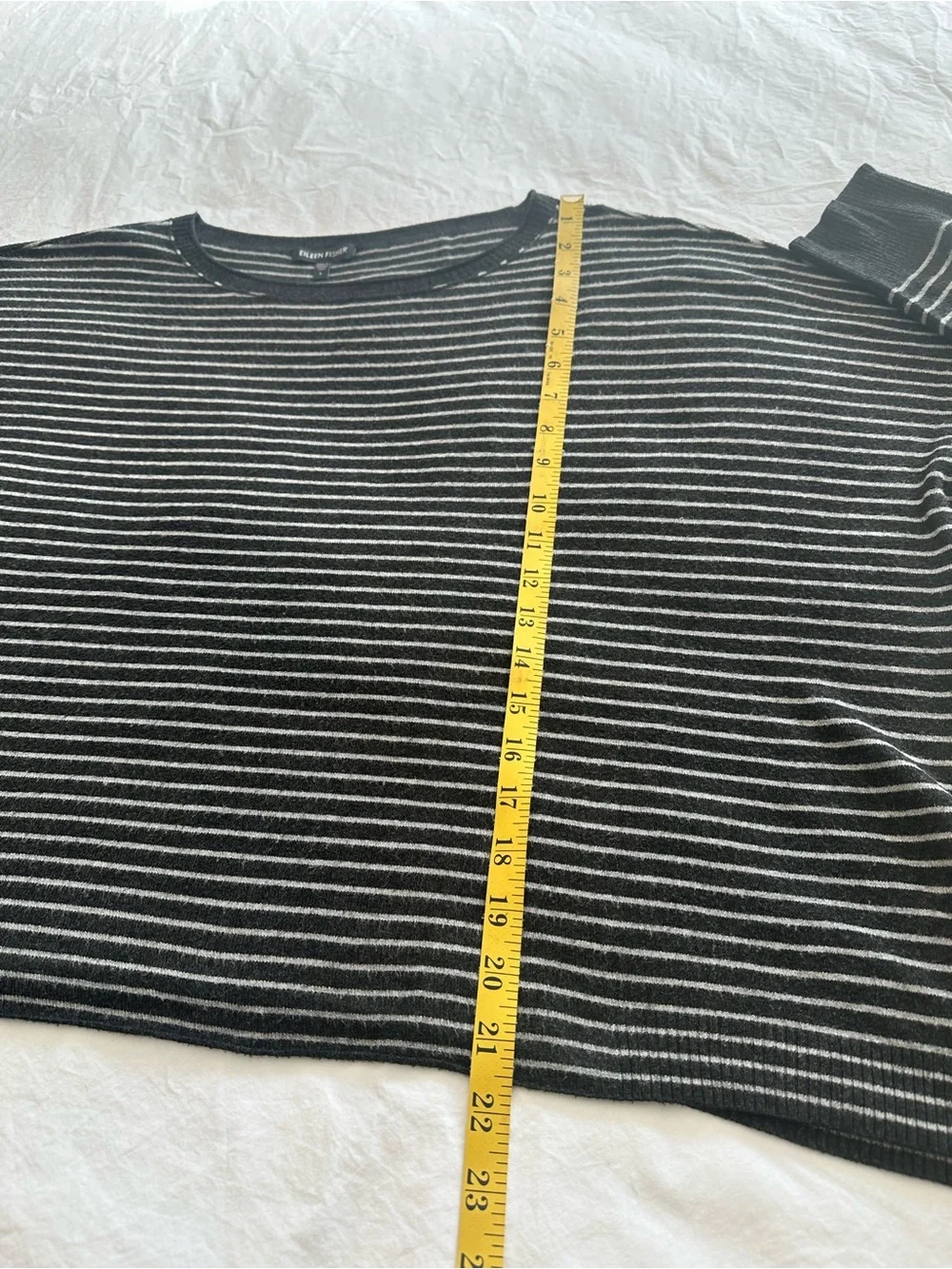 Eileen Fisher black and white Striped Knit Top, size large - Picture 6 of 11